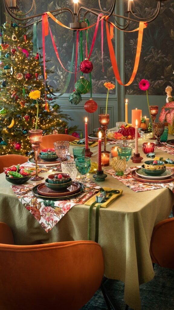 vintage Christmas table setting